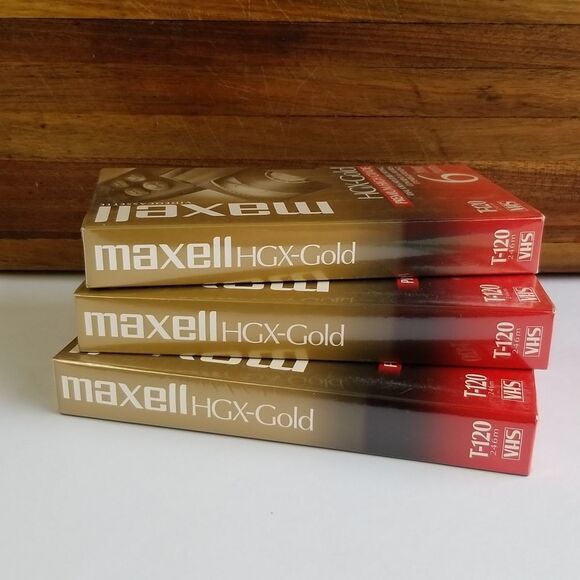 SEALED Maxell VHS Video Cassette HGX-Gold T-120 Premium High Grade 6 Hours - Picture 2 of 3